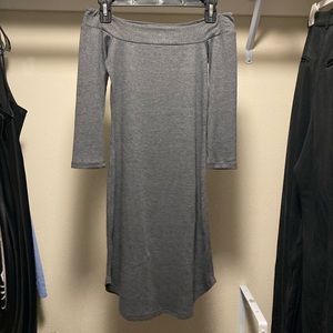 NWOT Full Tilt Grey Bodycon Off the Shoulder Knit Dress!